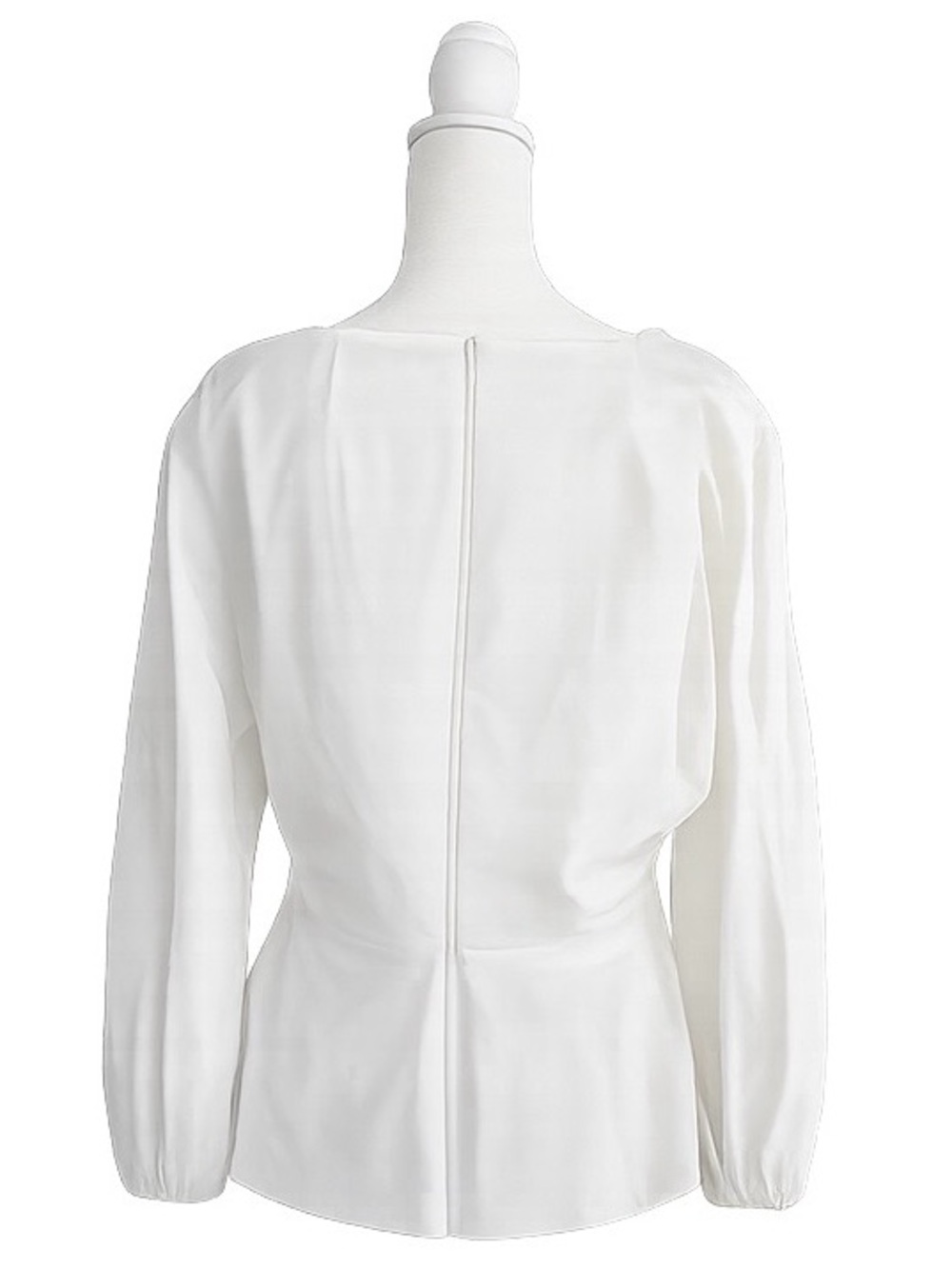 J.Crew White Cotton Poplin Faux Wrap Peplum Blouse Puff Sleeve Size 8 - Picture 3 of 8